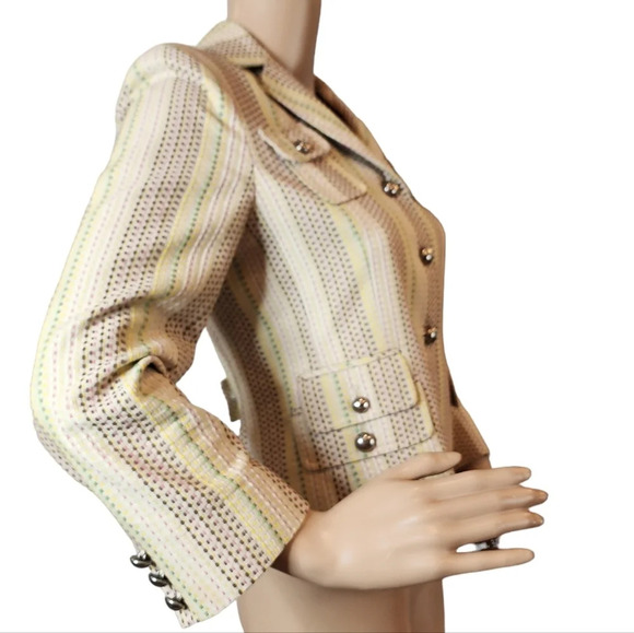 BCBGMAXAZRIA multi-colored stripe blazer. Women's size small. - Picture 8 of 16